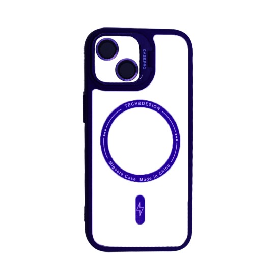 Magnetic Case with Camera Lens for Apple iPhone 15 Purple